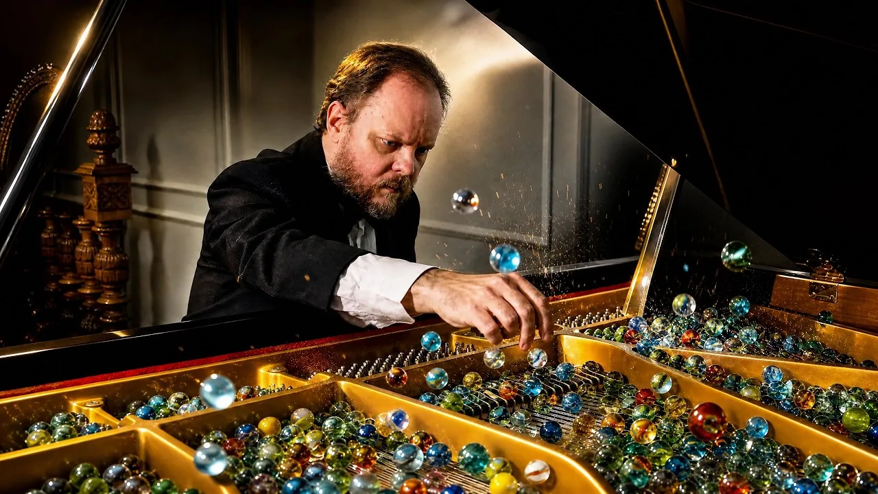 Playing a Piano with Marbles