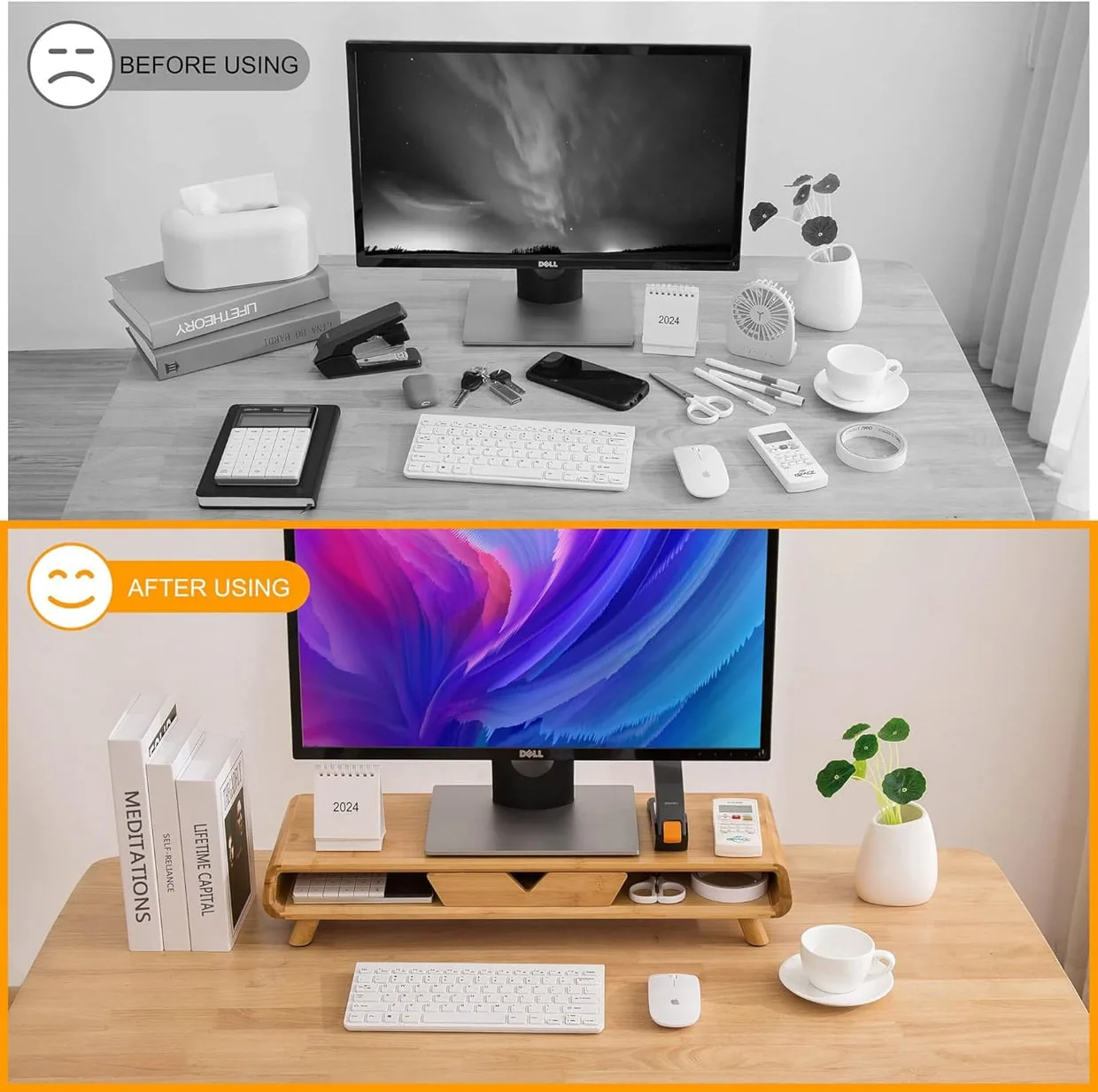 Homerays Bamboo Monitor Riser
