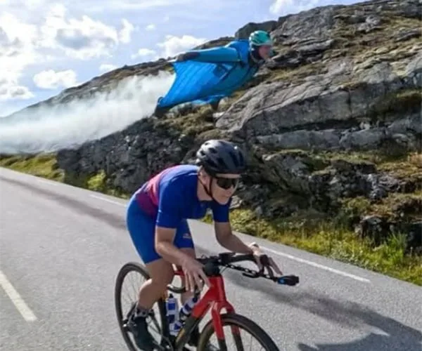 Wingsuiting Down a Mountain Road