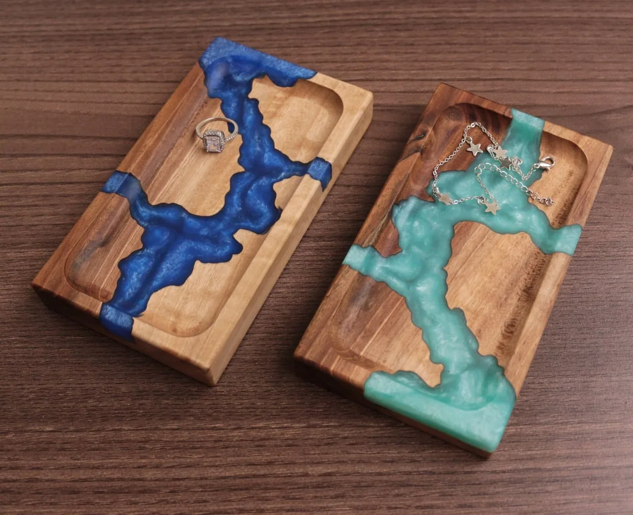 Wood and Resin Jewelry Tray