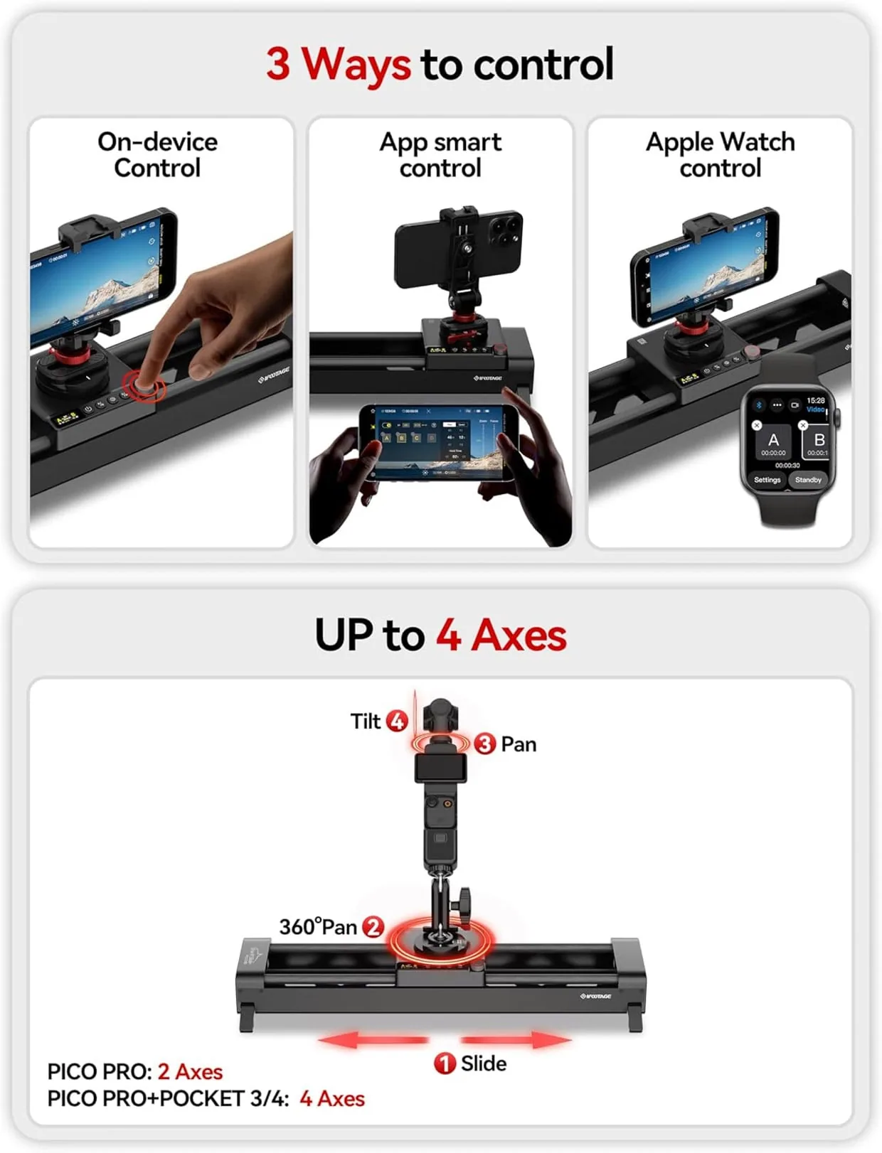 IFOOTAGE Pico Pro Phone + Action Camera Slider