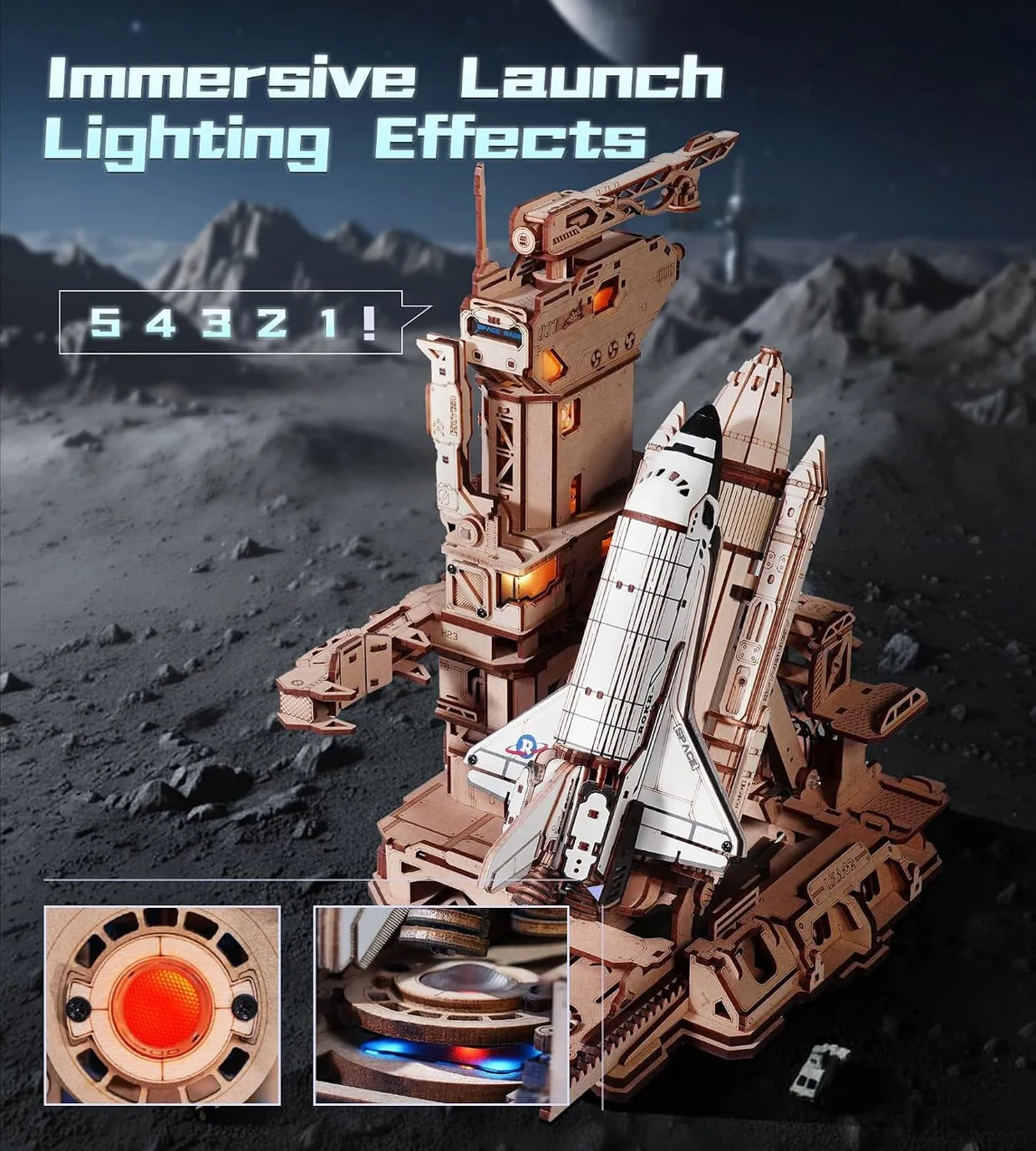 ROKR Space Shuttle Wooden Model